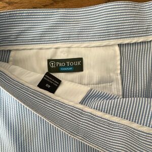 Men's blue seersucker shorts 40”